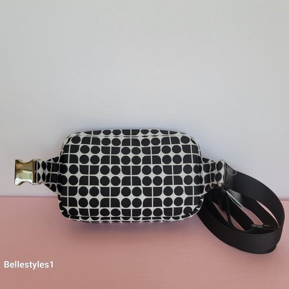 KATE SPADE Belt Bag Noel Jacquarded Printed Fabric Bag- Black Multi ⭐ - Picture 7 of 16